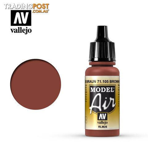 VALLEJO MODEL AIR ACRYLIC PAINT BROWN 26 71105 - VALLEJO