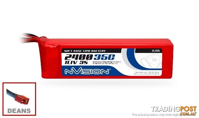 NVISION LiPo 2400mAh 3S 11.1V 35C (Deans plug)1866 - NVISION NVO