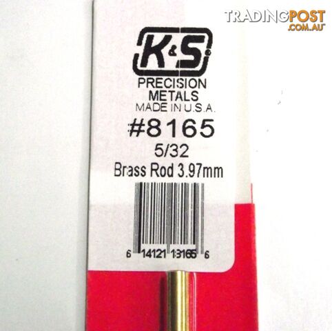 K&S METAL #8165 5/32' SOLID BRASS ROD 1PC - K & S METALS
