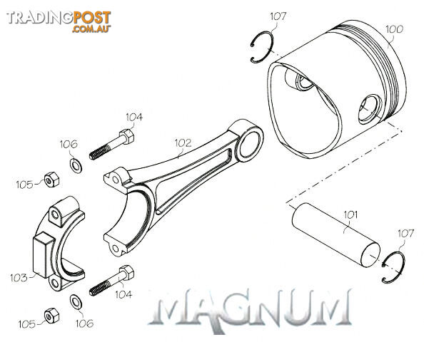 12101X (MAGNUM ENGINE PART) CRANKCASE XL15A/X