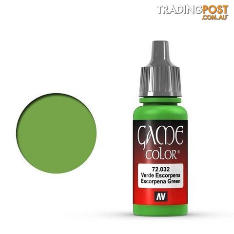 VALLEJO GAME 72032 Color Scorpy Green 17ml Acrylic Paint