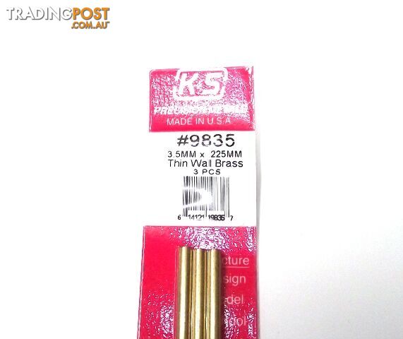 K&S METAL #9835 BRASS ROUND TUBE 3.5X300MM 3PCS - K & S METALS
