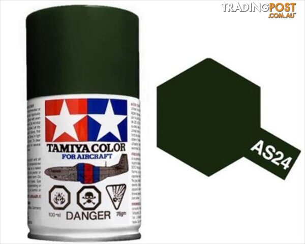 AS-24 TAMIYA ACRYLIC SPRAY PAINT 100ml (Aircraft) DARK GREEN - TAMIYA PAINTS &...