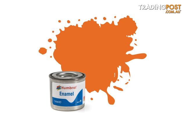 18 HUMBROL ENAMEL PAINT ORANGE GLOSS - HUMBROL
