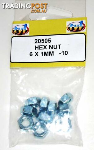 TY1 HEX NUT 6 X 1MM - 10