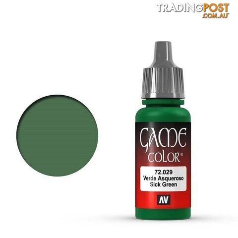 VALLEJO GAME 72029 Color Sick Green 17ml Acrylic Paint