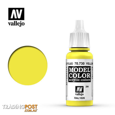 VALLEJO MODEL COLOR FLUORO YELLOW 17ML AV70733 - VALLEJO