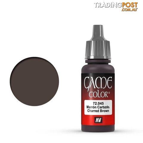 VALLEJO GAME 72045 Color Charred Brown 17ml Acrylic Paint