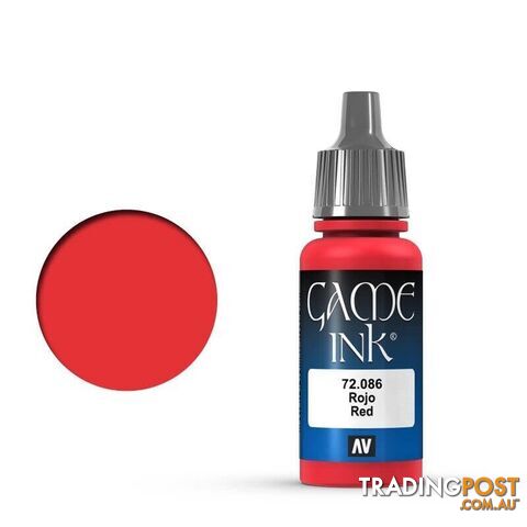 VALLEJO GAME 72086 Color Ink Red 17ml Acrylic Paint