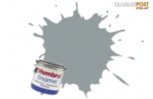 129   HUMBROL ENAMEL PAINT US GULL GREY SATIN - HUMBROL