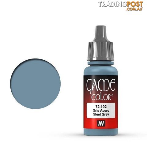 VALLEJO GAME 72102 Color Steel Grey 17ml Acrylic Paint