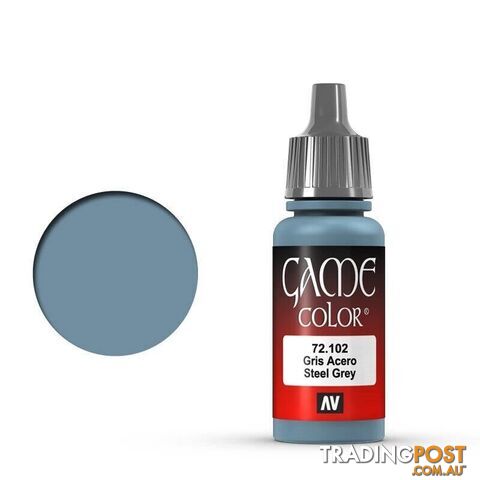 VALLEJO GAME 72102 Color Steel Grey 17ml Acrylic Paint