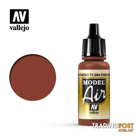 VALLEJO MODEL AIR ACRYLIC PAINT FIRE RED 71084 - VALLEJO