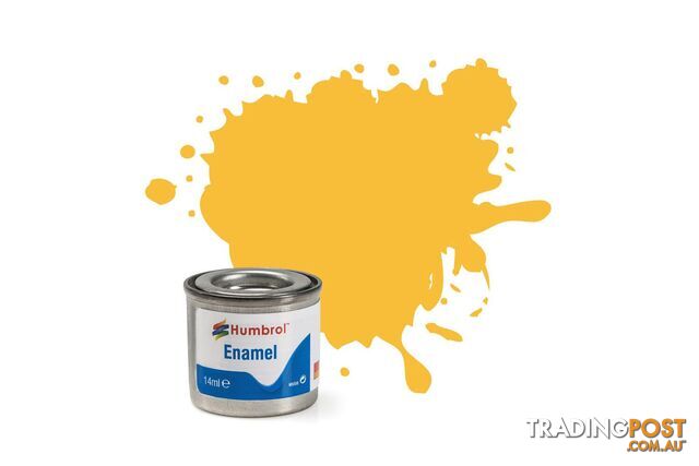 24 HUMBROL ENAMEL PAINT TRAINER YELLOW MATT - HUMBROL