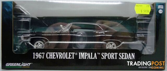GreenLight 1:24 Black 1967 Chev Impala Sport Sedan - Does not apply