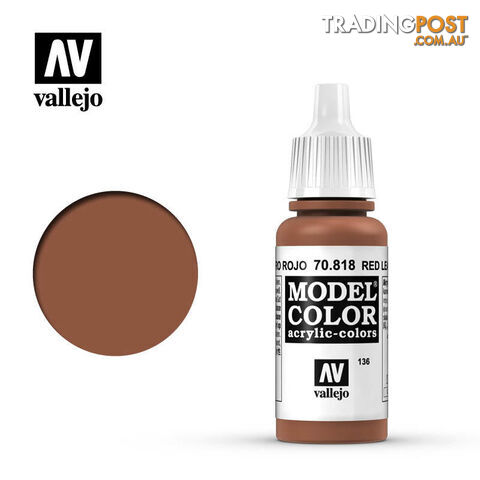 VALLEJO MODEL COLOR RED LEATHER 17ML AV70818 - VALLEJO