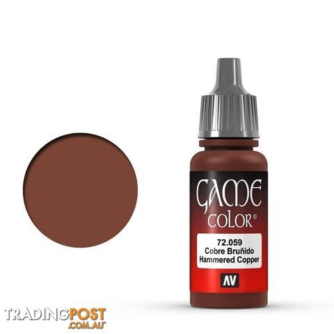 VALLEJO GAME 72059 Color Hammered Copper 17ml Acrylic Paint