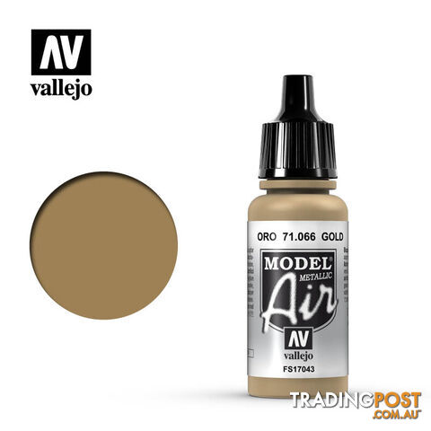 VALLEJO MODEL AIR ACRYLIC PAINT GOLD 71066 - VALLEJO