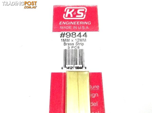 K&S METAL #9844 BRASS STRIP 1X12X300MM 3PCS - K & S METALS