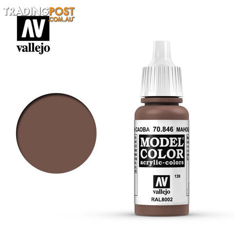 VALLEJO MODEL COLOR MAHOGANY BROWN17ML AV70846 - VALLEJO