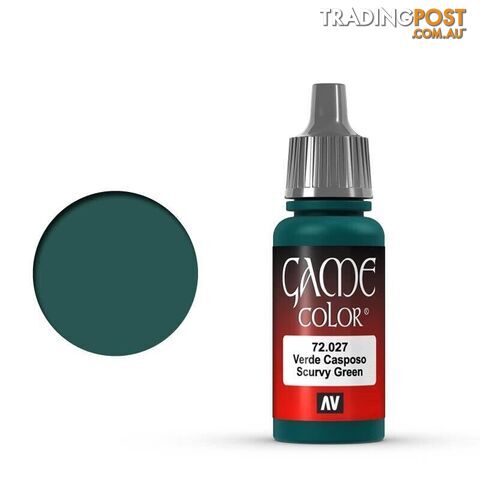 VALLEJO GAME 72027 Color Scurvy Green 17ml Acrylic Paint