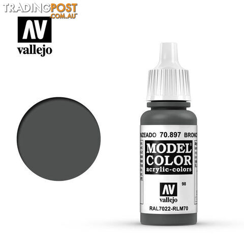 VALLEJO MODEL COLOR BRONZE GREEN 17ML AV70897 - VALLEJO