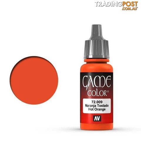 VALLEJO GAME 72009 Color Hot Orange 17ml Acrylic Paint