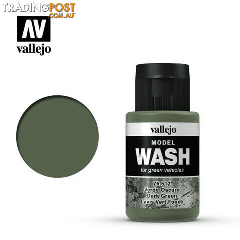 VALLEJO MODEL WASH DARK GREEN 76512 35ml - VALLEJO