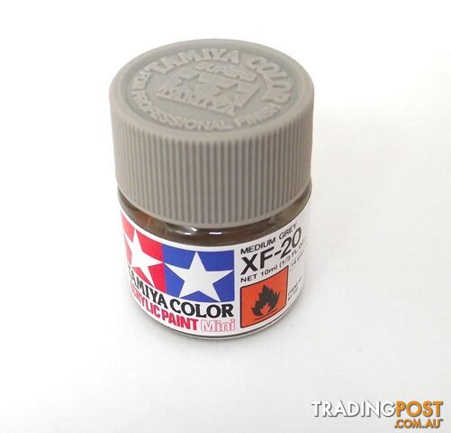 XF-20 TAMIYA ACRYLIC PAINT FLAT MEDIUM GREY - TAMIYA PAINTS & Accessories