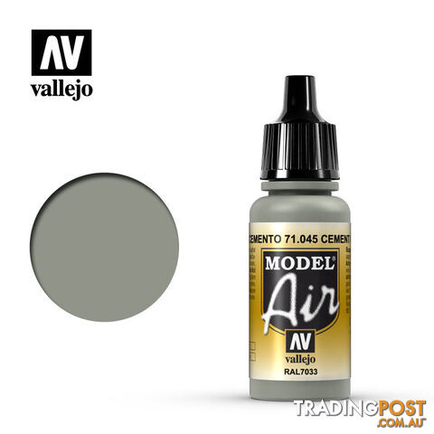 VALLEJO MODEL AIR ACRYLIC PAINT US CEMENT GREY 71045 - VALLEJO