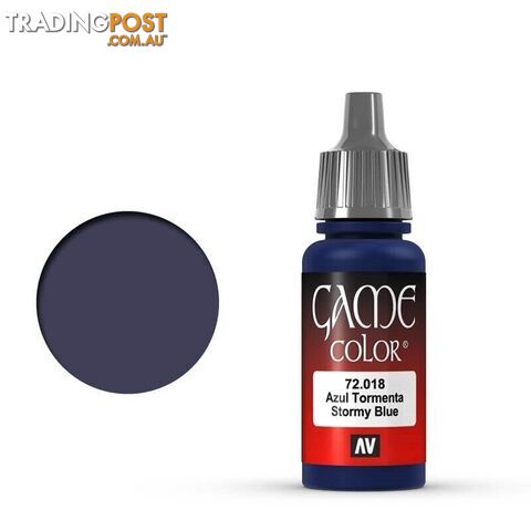 VALLEJO GAME 72018 Color Stormy Blue 17ml Acrylic Paint