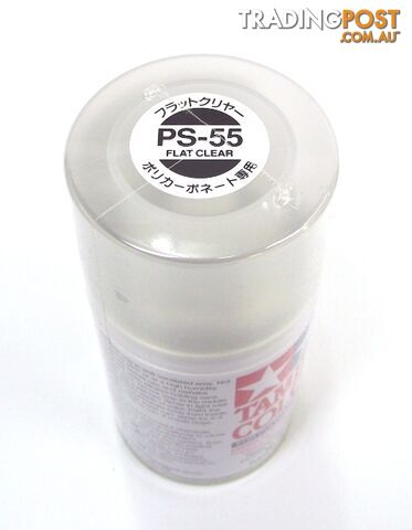 PS-55 TAMIYA POLYCARBONATE SPRAY PAINT FLAT CLEAR - TAMIYA PAINTS &amp; Accessories