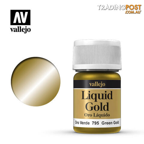 VALLEJO MODEL LIQUID METALLIC GREEN GOLD AV70795 35ml - VALLEJO