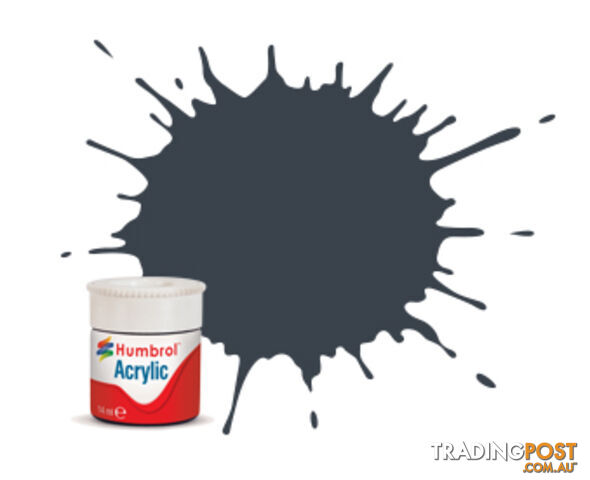 32 HUMBROL ACRYLIC PAINT DARK GREY MATT 14ml - HUMBROL
