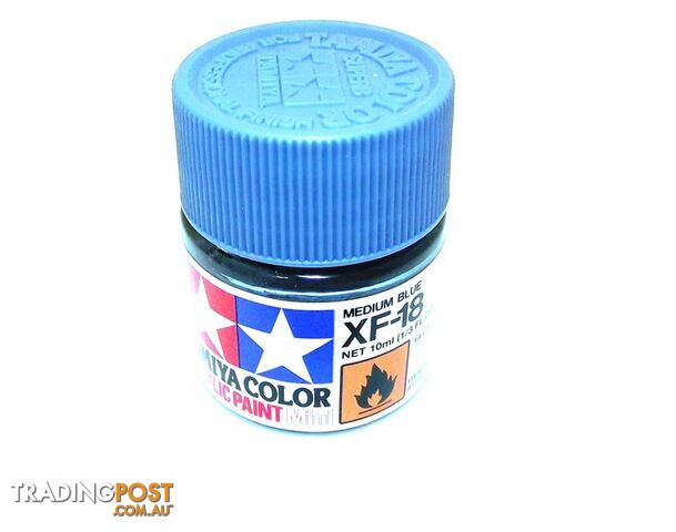 XF-18 TAMIYA ACRYLIC PAINT FLAT MEDIUM BLUE - TAMIYA PAINTS & Accessories