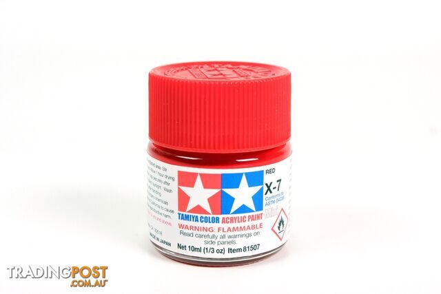 X-7 TAMIYA ACRYLIC PAINT RED (gloss) - TAMIYA PAINTS & Accessories