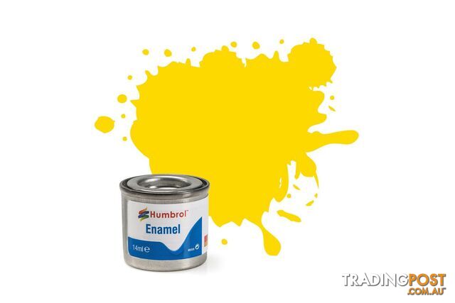 69 HUMBROL ENAMEL PAINT YELLOW GLOSS - HUMBROL