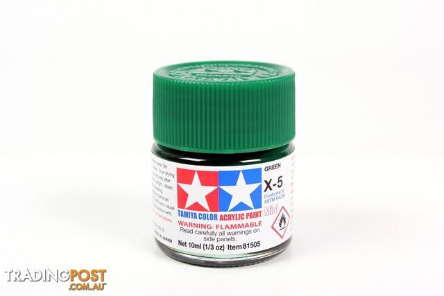 X-5 TAMIYA ACRYLIC PAINT GREEN (gloss) - TAMIYA PAINTS & Accessories
