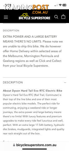 Dyson Hardtail EVO RTC 17ah electric bike