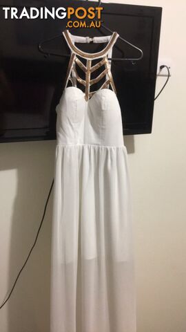 White and Gold Formal dress- size 8