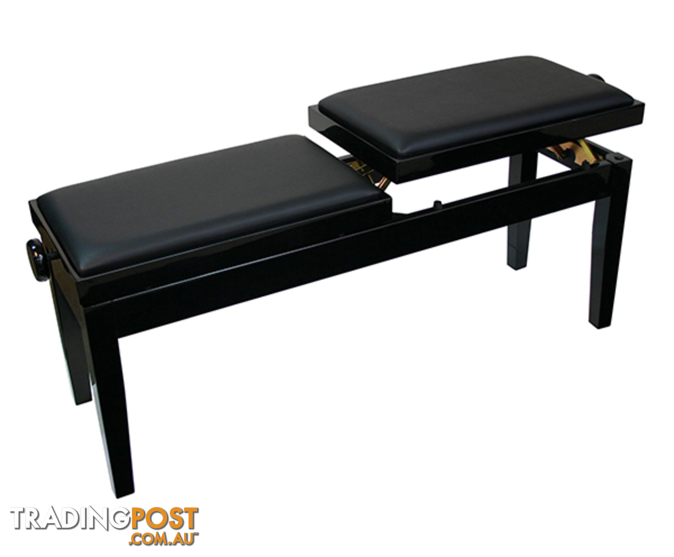 52100 Piano Bench / ~ Piano Stool ~ DUAL ADJUSTABLE DUET PIANO BENCH - BLACK