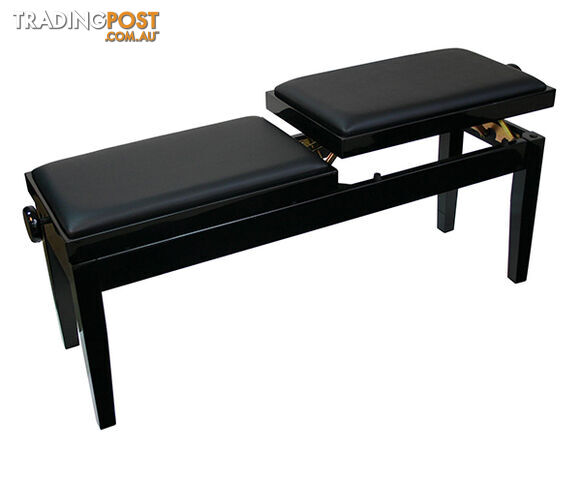 52100 Piano Bench / ~ Piano Stool ~ DUAL ADJUSTABLE DUET PIANO BENCH - BLACK