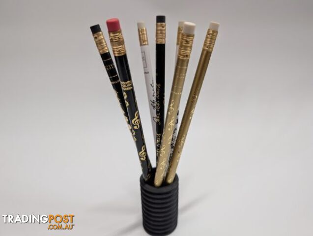 Bach Manuscript Pencil White with Black Print and Eraser