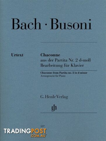 Bach JS / Busoni â Chaconne from Partita No. 2 in D Minor (Piano)