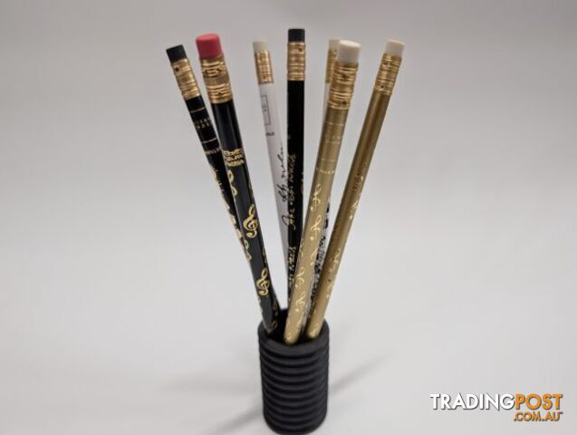 Bach Manuscript Pencil Black with Gold Print and Eraser