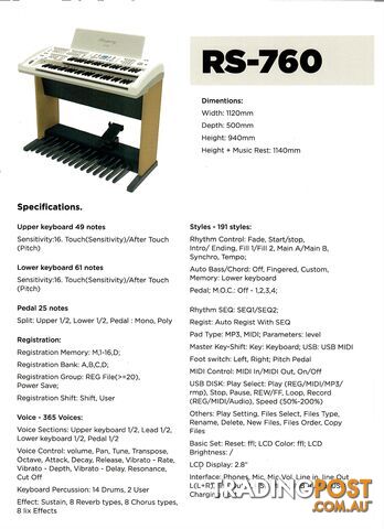 Ringway Electronic Organ RS-760