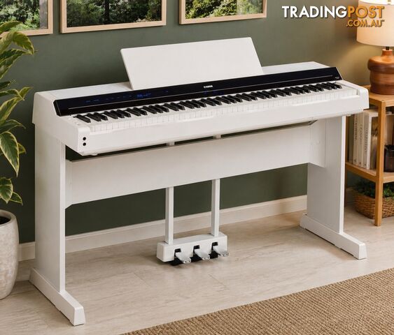 PS500 White Yamaha Digital Piano is a smart piano (BUNDLE with stand and 3-pedal...