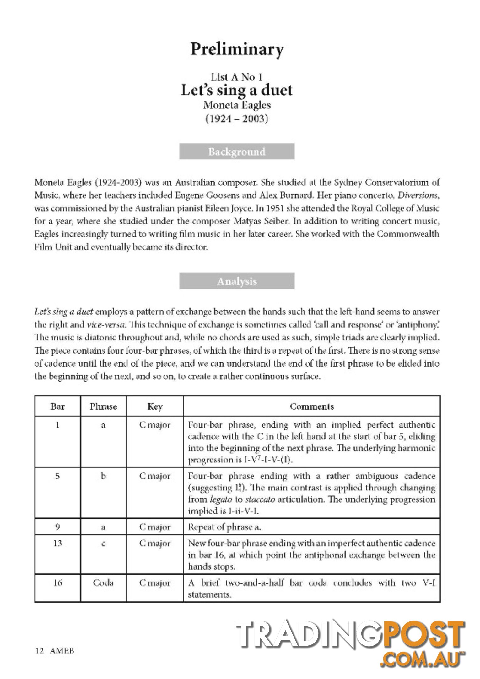   AMEB Piano Series 18 Handbook Level 1 (Preliminary to Grade 4) - 2018