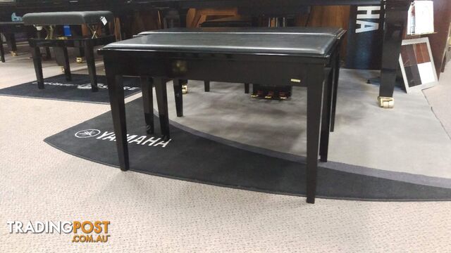 Yamaha No7PE Duet Piano Bench With Storage Polished Ebony (Black)