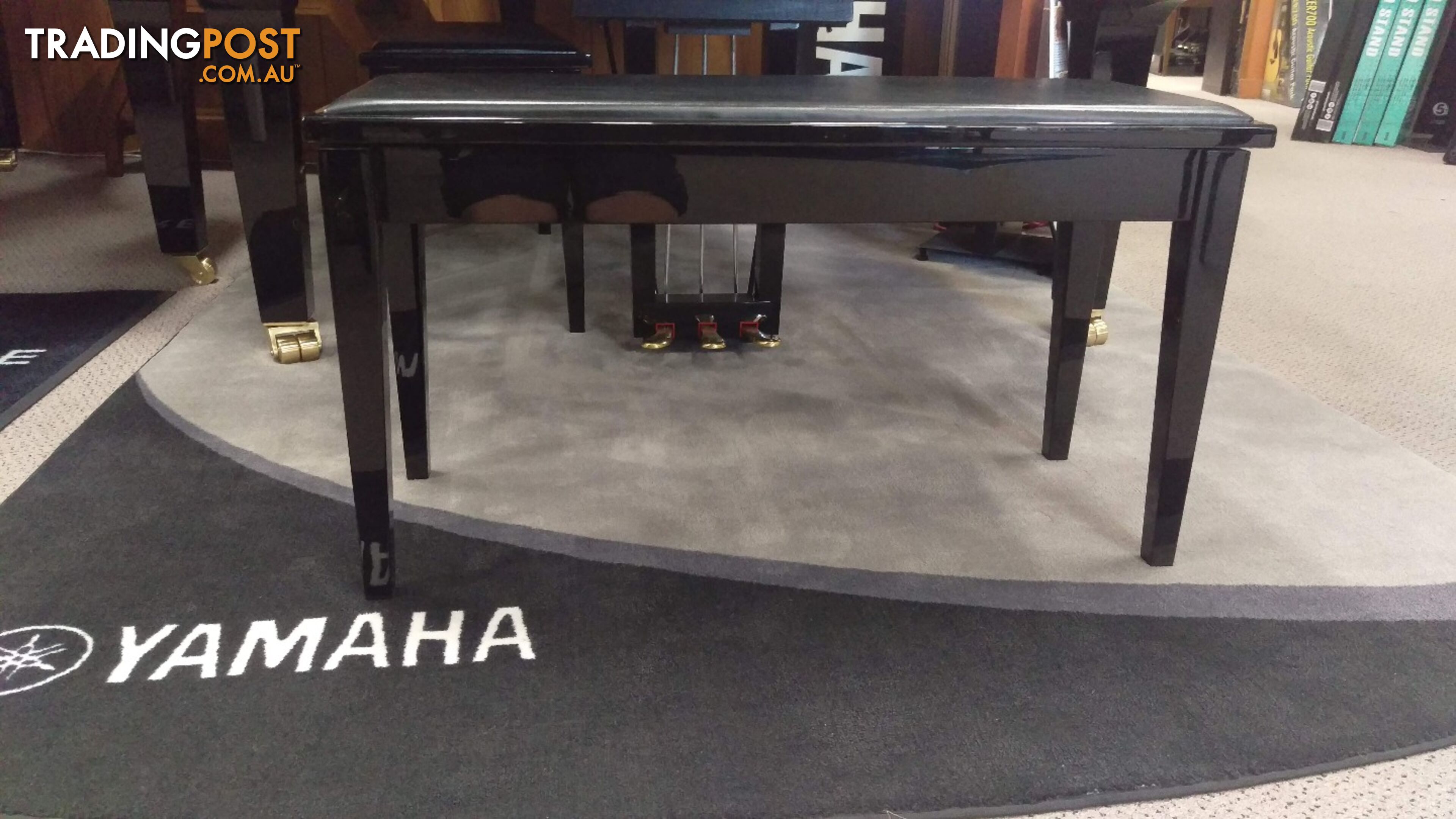 Yamaha No7PE Duet Piano Bench With Storage Polished Ebony (Black)